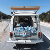 Lätt boho resefilt - Blå tusensköna blomma mönster Carvallo