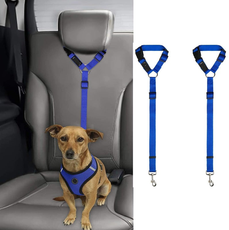 Pawellure Justerbart nackstöd hundbälte - 2-pack trasselfri säkerhetsbälte för bilresor Carvallo