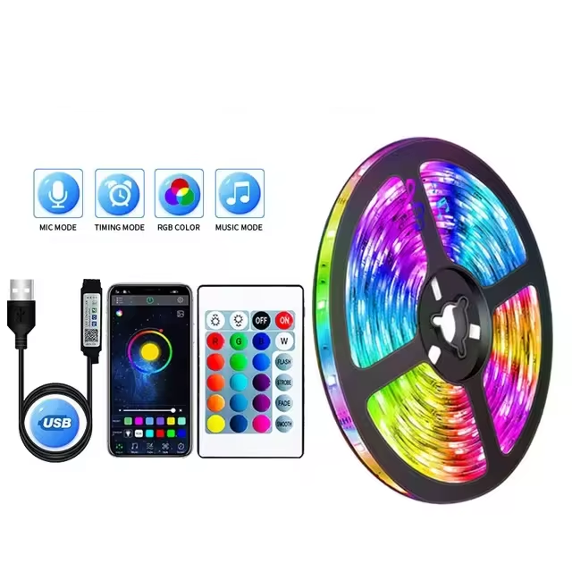 RGB LED-strips med USB-anslutning - färgändringsljus för atmosfär och TV-bakgrundsbelysning Carvallo