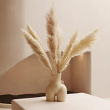 Keramisk Kropp Vasen | Skulptural Accent för Torra Blommor | Matt Finish | Kompakt 5,5" Uttalande Stycke Carvallo