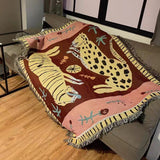 Boho Stil Stickad Filt för Mysig Heminredning Carvallo