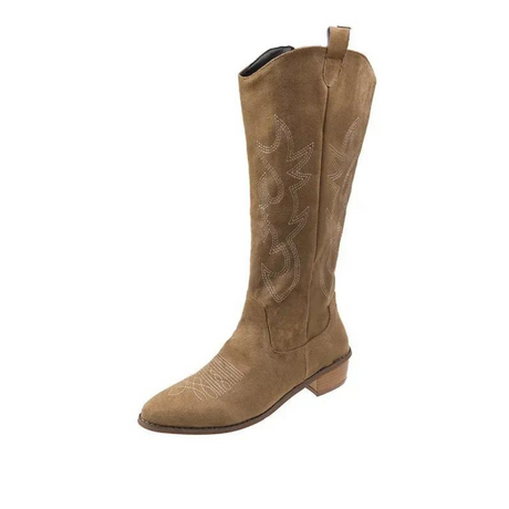 Broderade western cowboy-stövlar för kvinnor-Hemnix-Brun-36-Hemnix