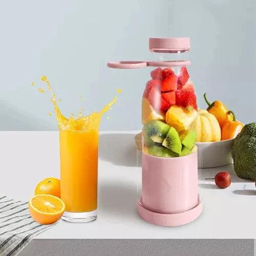Kompakt Bärbar Smoothie Mixer med Fruktbehållare och Dricklock Carvallo