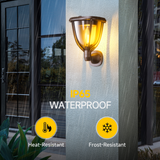 Carvallo Solar Utomhus Vägglampa | Dimbar med Vred | Varmvitt LED-ljus | IP65 Väderbeständig Carvallo