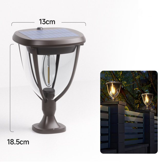 Carvallo Solar Utomhus Vägglampa | Dimbar med Vred | Varmvitt LED-ljus | IP65 Väderbeständig Carvallo