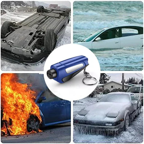 Bil nödhammare med bälteskärbar – Kompakt säkerhetshammare för räddning & flykt Carvallo