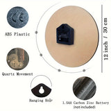 RustiqueClock - Stille akryl väggklocka med träådring Carvallo