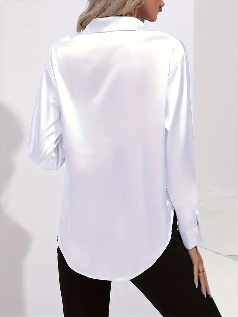 Dam Skjorta Långärmad Elegant 100% Bomull