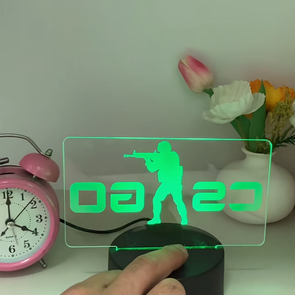 LumiAnime - 3D Akryl Gaming LED Bordslampa, Touch Kontrollerad, USB-Driven Carvallo