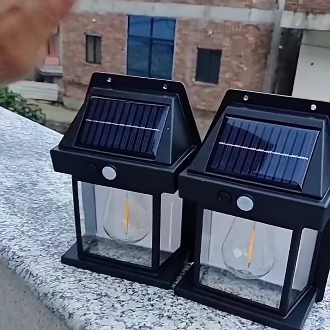 Utomhus Sol Lantern Rörelsesensor Vägglampa Carvallo