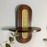 Handgjord vägghylla i rotting – Boho-dekoration för vardagsrum, sovrum och balkong Carvallo