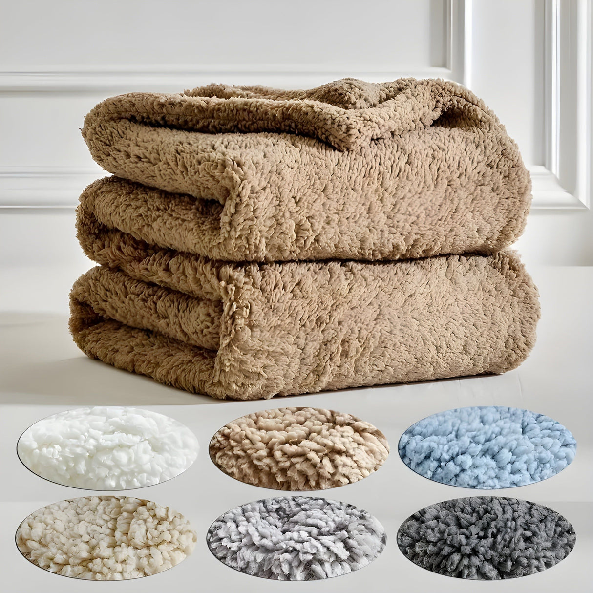 DoubleCozy Blanket - Lätt och avslappnad dubbelsidig Sherpa-fleecefilt Carvallo