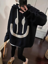 Dam Hoodie Leende Design Justerbar Sladd 100% Bomull