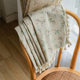 Lantlig stil blommig ljusfilterande gardin i bomulllin Carvallo