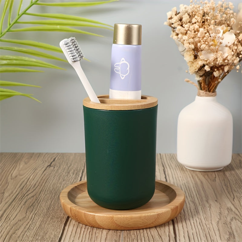 Badaccessoarer Set med Bambulock – 4-delars Set för Badrumsinredning Carvallo