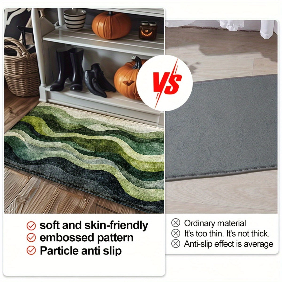 Geometrisk Vågmatta – Perfekt för Badrum eller Entré Carvallo