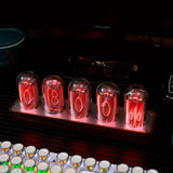 ClocTeck Nixie Tube Klocka - Retro Digital Skrivbordsklocka, Stöder Wi-Fi Tidskalibrering (Valnötsträ) Carvallo