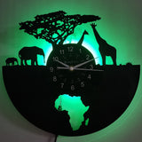 Vinylskivor Väckarklocka - Girafftema, Tyst Klocka, För Vardagsrum, Sovrum, Kök eller Kontor Carvallo