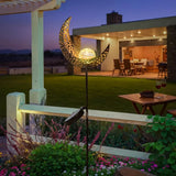 Solar trädgårdslampa i metall - Vattentät LED-design i måne-, låga-, sol- eller stjärnform Carvallo