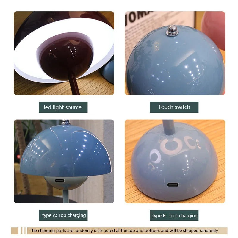 Nordisk LED Bordlampa - Uppladdningsbar Svamp Lampa Carvallo