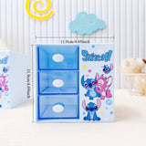 Disney Stitch Cartoon 3-compartment förvaringslåda – Multifunktionell organizer för skrivbord, smycken och leksaker Carvallo