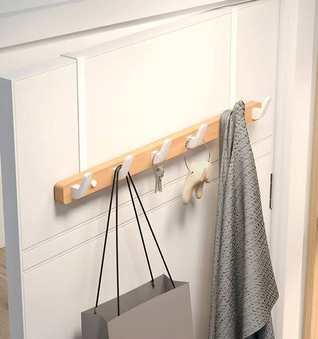 Carvallo - Minimalistisk väggkrok med naturlig träådring och slät finish Carvallo