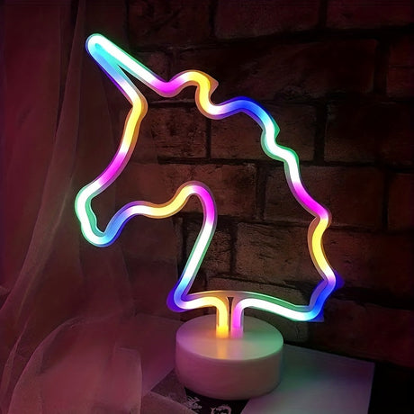 UnicornGlow - Neon Enhörning USB Skrivbordslampa för Fest & Dekoration Carvallo