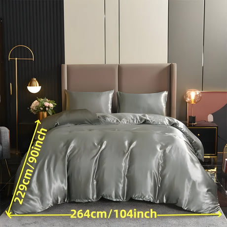 SatinNest Duntäcke Set - 3 delar. Satin Sängskydd Set Carvallo