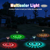 Solar trädgårdslampa med färgskift – LED trädgårdbelysning för utomhusbruk med blomsterdesign Carvallo