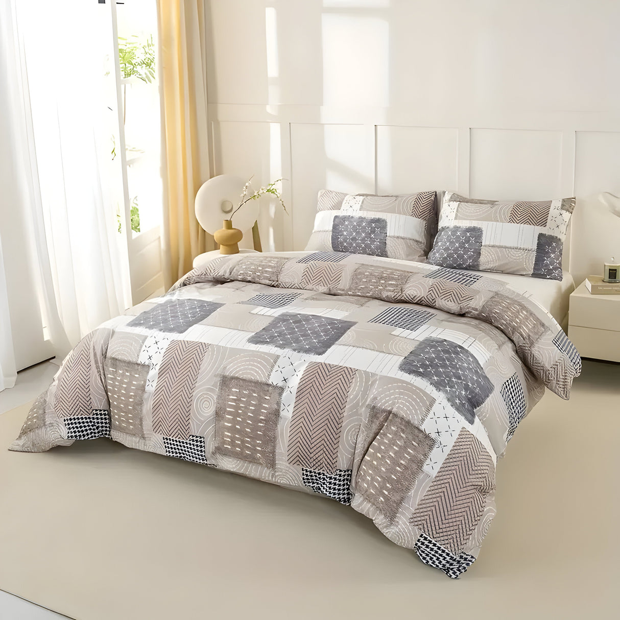 PlushNest Duntäcke Set - 3 st Mjukt & Mysigt Sängset Carvallo