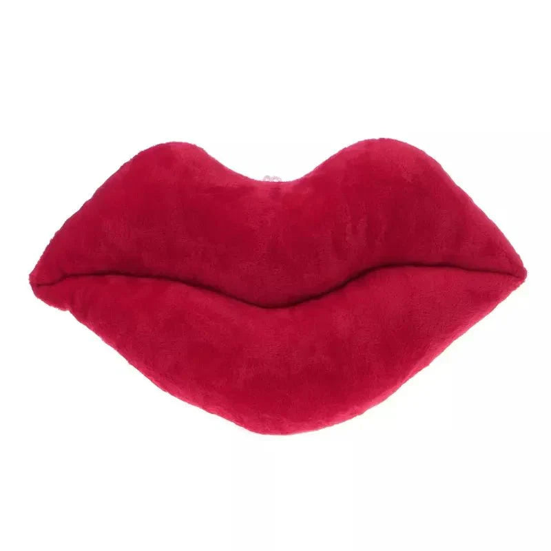 Cartoon Big Red Lips Plush Cushion - Soft Cotton Modern Style Carvallo