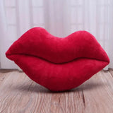 Cartoon Big Red Lips Plush Cushion - Soft Cotton Modern Style Carvallo