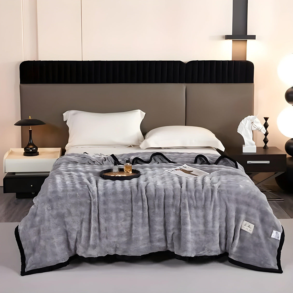 SoftSerenity Sängkläder Set - Lyxig Kaninfäll Plyschfilt Carvallo