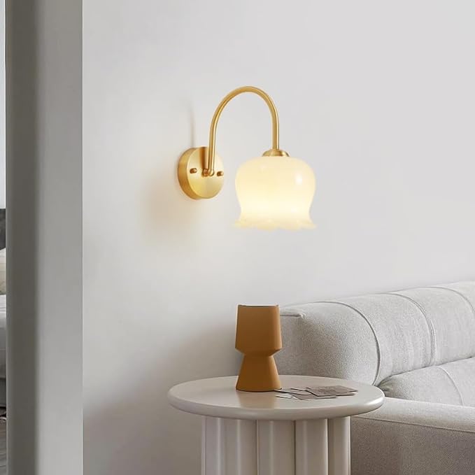 Elegant Koppar Glas Vägglampa Carvallo