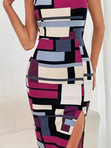 Dam Sommarklänning Färgblockad Figursydd Polyester Bellasverige