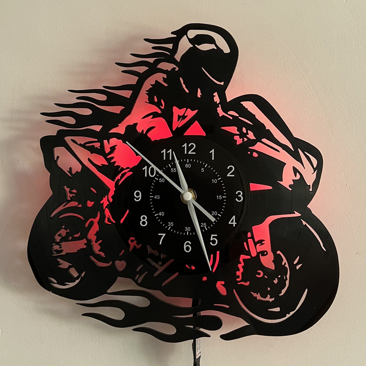 Vinylskivklocka - Motortema, Stil, För Vardagsrum och Kontorsdekoration Carvallo