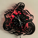 Vinylskivklocka - Motortema, Stil, För Vardagsrum och Kontorsdekoration Carvallo