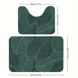 Tropical Leaf Badmatta Set | Mjuk Mikrofiber Absorberande | Halkfri | 2 Delar | Brick by Brick Carvallo