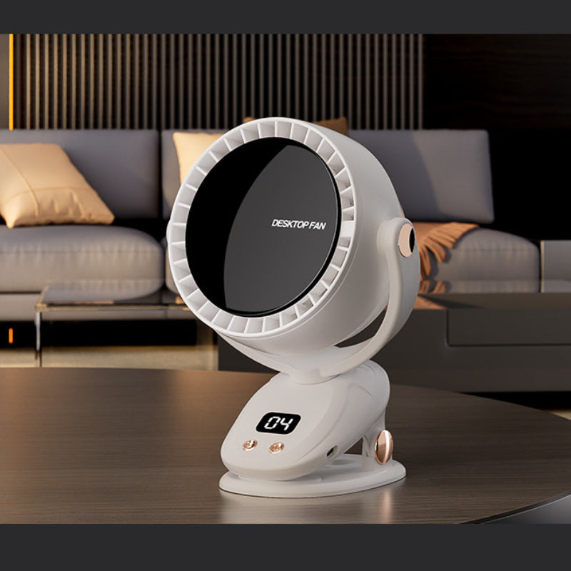 Bärbar bladlös fläkt med digital display – Tyst och uppladdningsbar kylning för inomhus- och utomhusbruk Carvallo