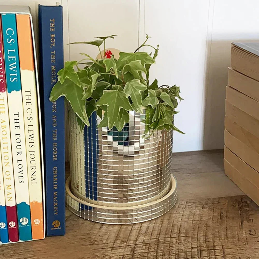 Keramisk Disco Spegelboll Planteringskruka med Dräneringshål Carvallo