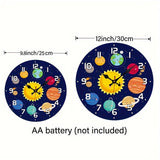 CosmicTime - Stilla Solsystem Väggklocka, Rund Dekorativ Tidsmätare Carvallo