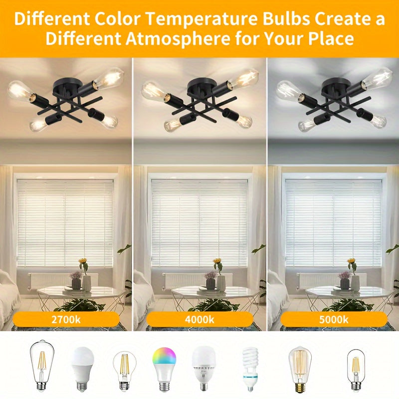 SatelliteLight - Svart Järn Modern Taklampa med Industriell Stil Carvallo