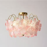 Klassisk Blomformad Glasmålad Krona för Vardagsrummet Carvallo