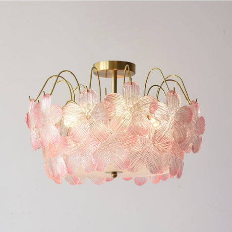 Klassisk Blomformad Glasmålad Krona för Vardagsrummet Carvallo