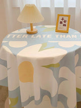 Rutig Design Rund Bomull Duk Vattentålig Stil Carvallo