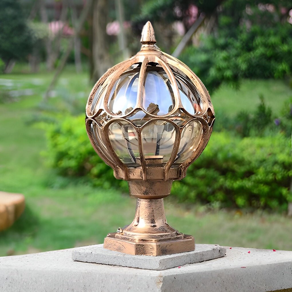 Utomhus Glas Kula Vintage Post Lampa Carvallo