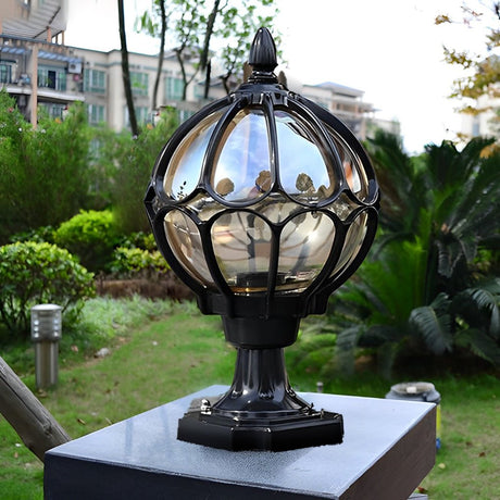 Utomhus Glas Kula Vintage Post Lampa Carvallo