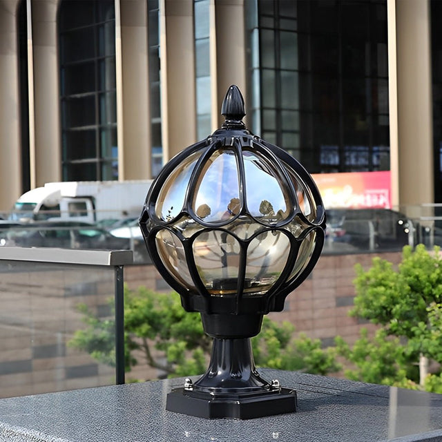 Utomhus Glas Kula Vintage Post Lampa Carvallo