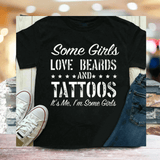 Vissa Tjejer älskar Skägg och Tatueringar T-Shirt-Clothes for women-Hemnix-Hemnix