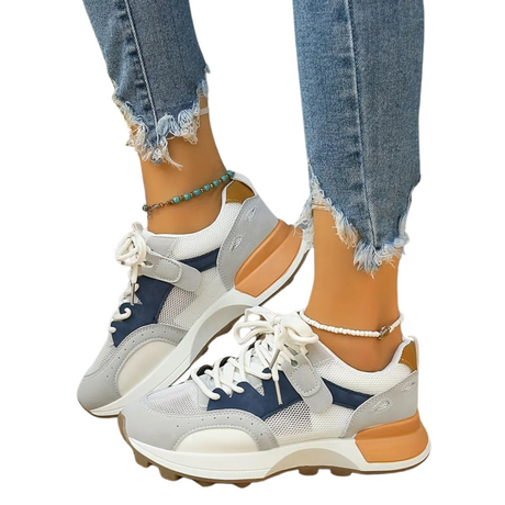 Andningsaktiva färgade sneakers för kvinnor-Hemnix-Blå-35-Hemnix